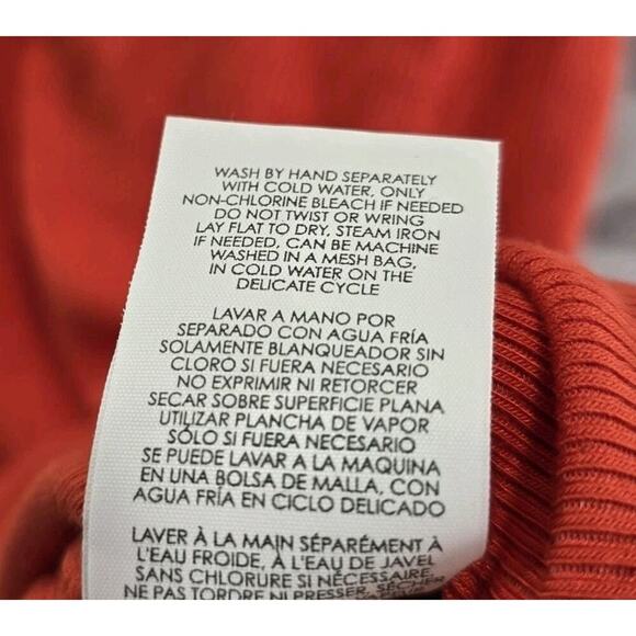 Cabi Tank Top Womens Small Orange Busy Geranium Ribbed Square Back 5935 - Picture 9 of 10